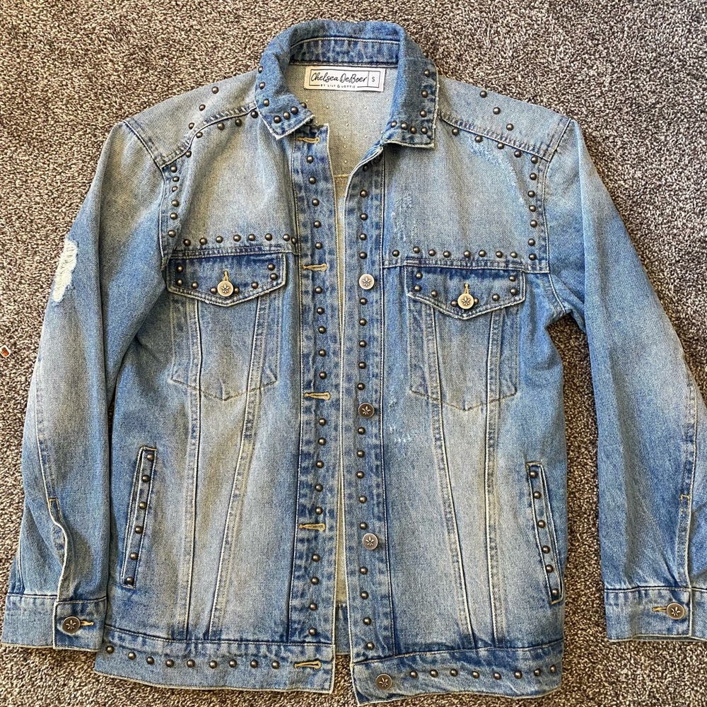 Chelsea Deboer studded jean jacket